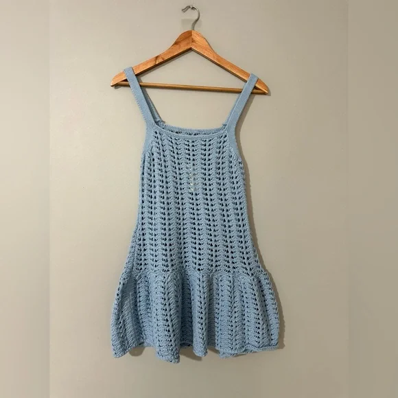 Anthropologie Celandine Blue Crochet Swim Cover-Up - Picture 4 of 10